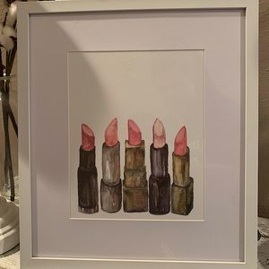 Multi-colored lipstick with white frame 16.1in X 14.1in